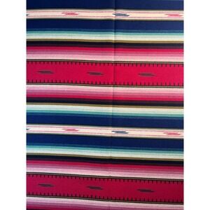 Fabric -VTG Tandem Faux Printed Saddle Blanket BOHO Ranch Upholstery 57" x 52" W
